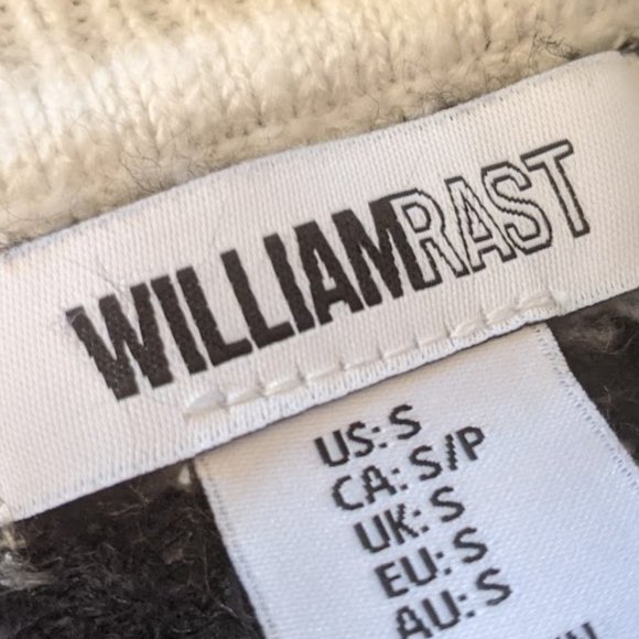 WILLIAM RAST  Oversized Black and White Cropped Plaid Sweater Size Small - Picture 2 of 2